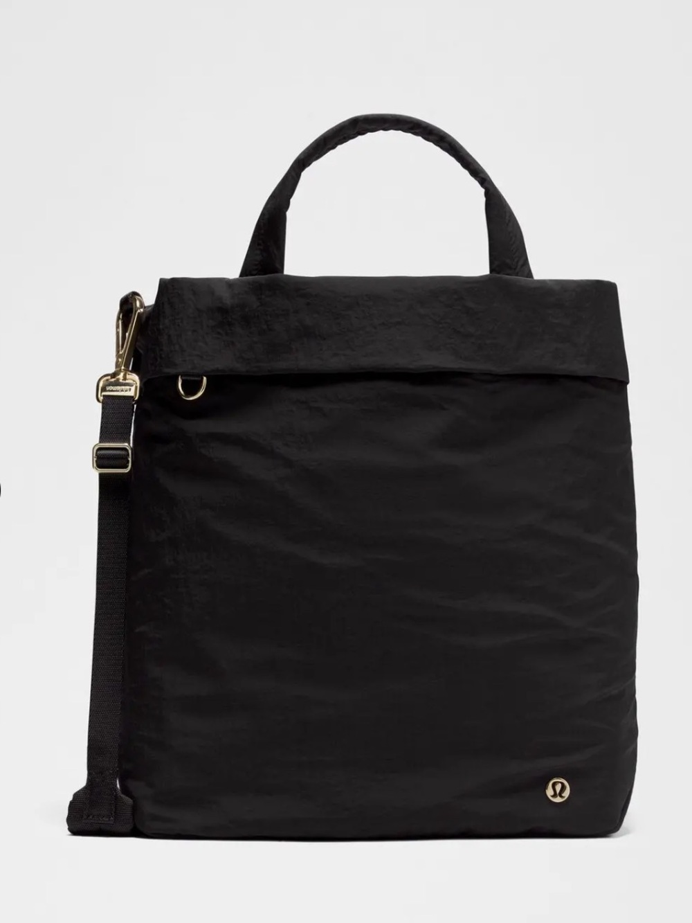 Lululemon On My Level Convertible Tote Bag, Like New, BLK w Gold Hardware, 20L!